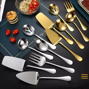 Kit Utensílios de Cozinha 6 Peças Inox Dourado Mahaos