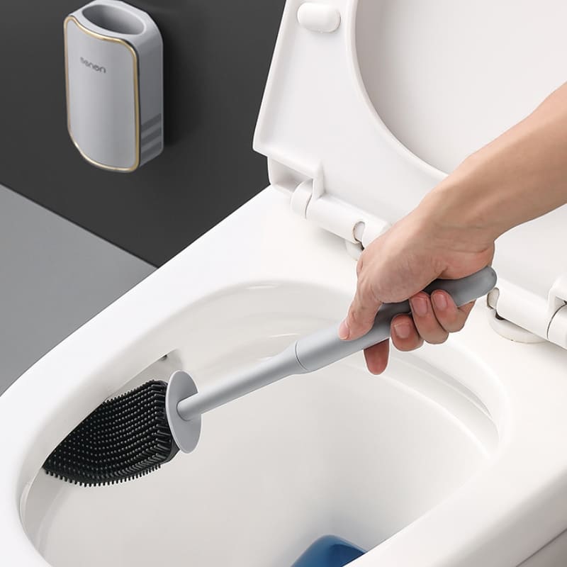 Escova Sanitária para Banheiro Silicone com Suporte Mahaos